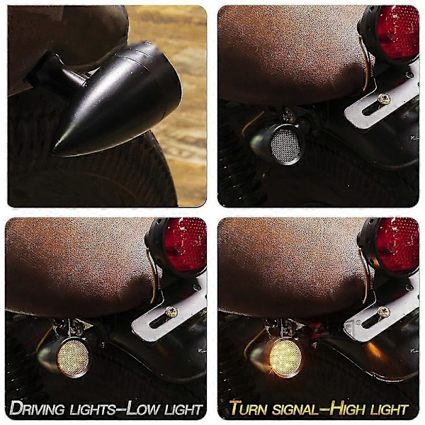 10 mm moottoripyörän retro LED-vilkku jarruvalo verkkolinssillä Chopperiin