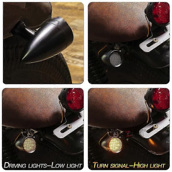 10mm Motorcykel Retro LED Blinkers Bromsljus Mesh Lins för Chopper