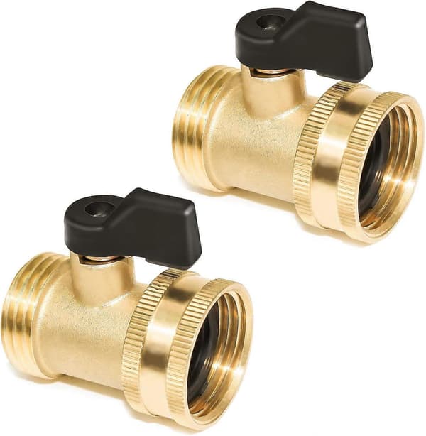 Messingventil 3/4 Kugleventil Propventil Med Håndtag til Havslange, 25mm (2 Stk) ZeGoods