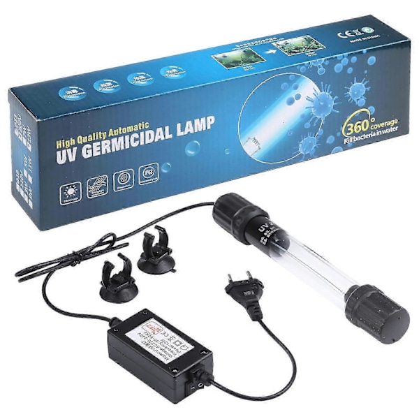UV-007 7W Ultraviolet Germicidal Lampe Desinfektionslys til Akvarium, EU Stik Edition d