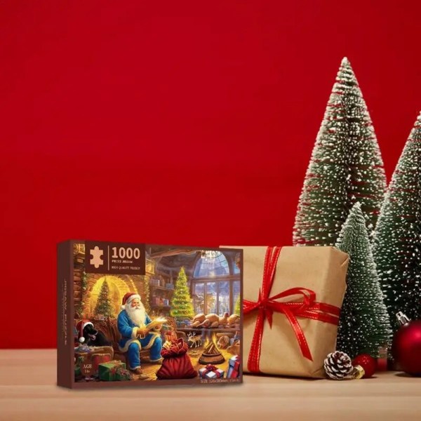 Julpussel Adventskalender 2023 1000 bitar Vinterpussel Tidig utbildning Pusselleksaker Tecknade sticksågsleksaker Träningspresent