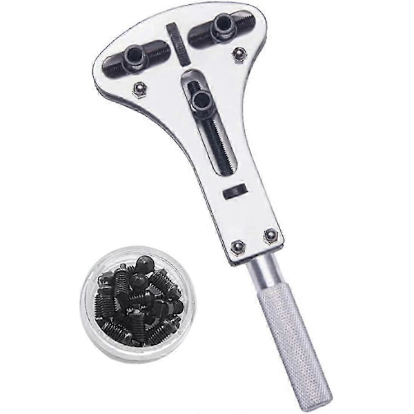 Klocköppnare, Klocka Öppna Bakstycket, Klockborttagningsverktyg med 18 Öppningsskruvar, för Klockreparation, Byte av Klockbatteri (Silver)