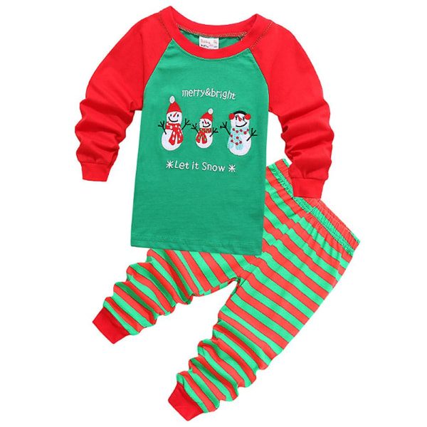 Jul barns pojkar och tjejer set jultopp + set hemkläder style 3 6-7 Years