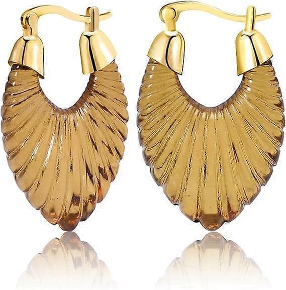 18k gullfylte harpiksøreringer Akryl Hoop Øreringer For Kvinner, Boho Stil Dråpeøreringer