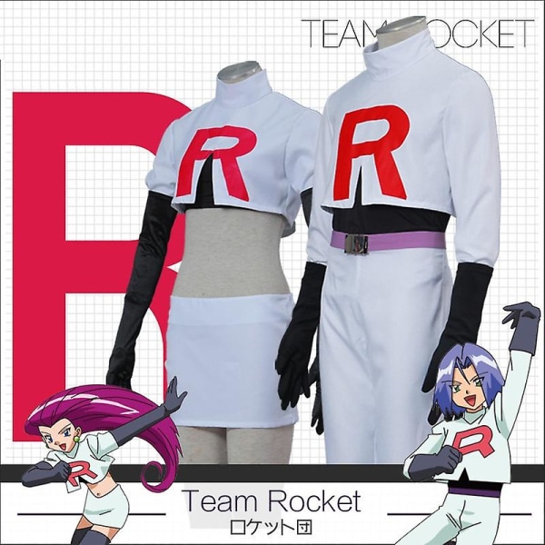 Xs-3xl Cosplay Kostymer För Vuxen Team Rocket Jessie Musashi James Kojirou Halloween Cosplay Kostym Full Set Game Anime Musashi XS