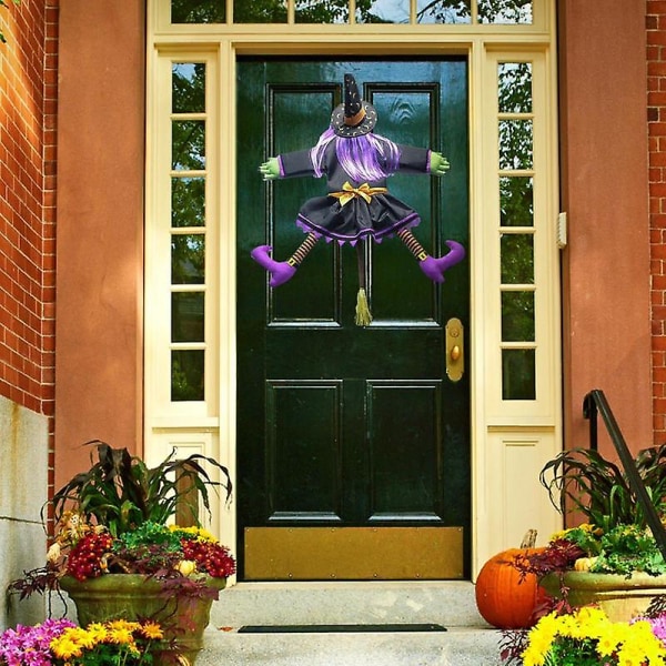 Halloween-koristeet törmäsi noita puuhun ripustettuun rekvisiittiin Halloween-sisustus oveen kuistipylvään puutarhapihalle A