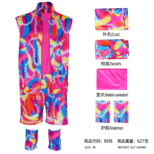 2023 Barbi The Movie Ken Ryan Gosling Cosplay Kostym Hawaiian Beachwear Sportkläder för män Skjortor Shorts Outfits Vuxenkläder 1 L