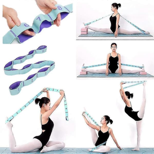 Stretching Straps Hamstring Stretcher Device Elastiskt Träningsband Yogamatta Bärremmar Ben Träningsutrustning Stretching Strap Med Öglor Kompatibel
