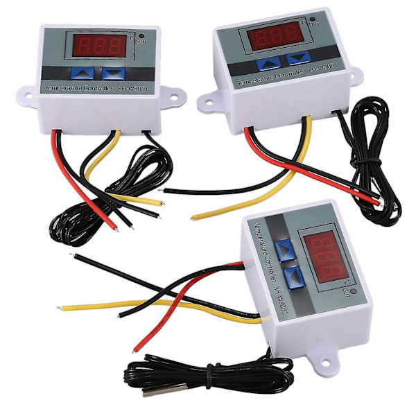 3st 220V 10A Digital LED Temperaturkontroller Termostat Kontrollbrytare Sond