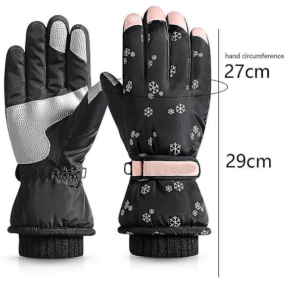 Snöhandskar Vattentäta vinterskidhandskar Varma neutrala handskar Elegant Black (Snowflake) SK22