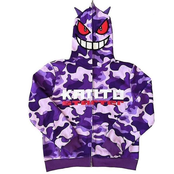 Y2k Emo Miesten Streetwear Vintage Zip Devil -hupparitakki M