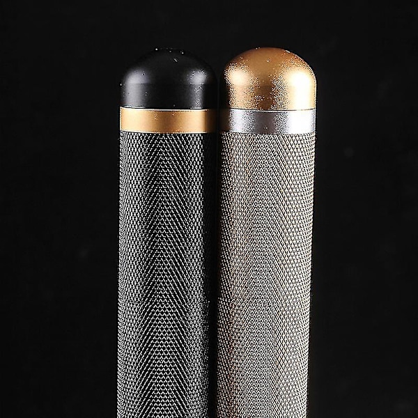 Pocket Cigar Tube Mini Cigar Humidor Bærbar Udendørs Rejse Enkelt Tilbehør, guld/sort, 2 stk.)