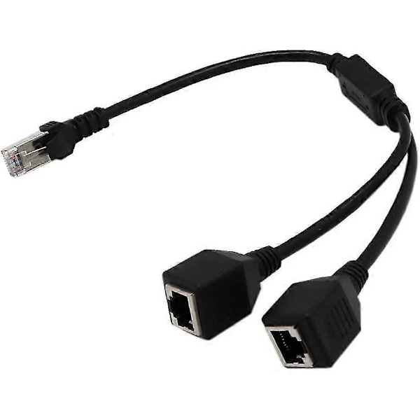 Verkkojakaja-adapterikaapeli Rj45 1 Uros - 2 Naarasliitäntää Ethernet Lan