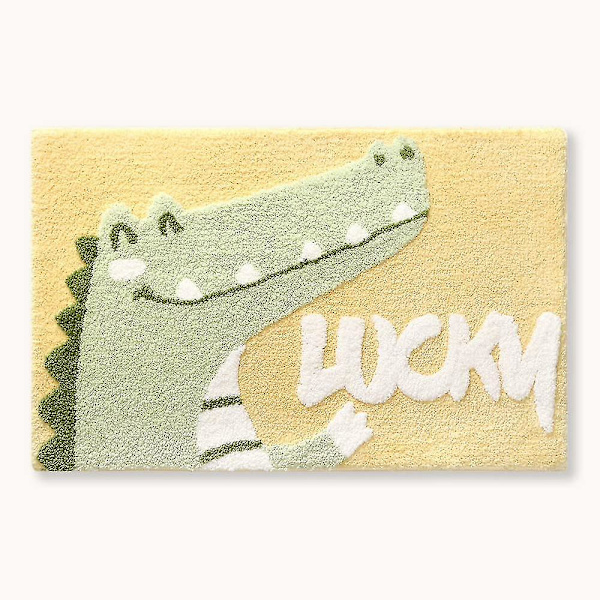 Kylpyhuonematto 19,6" X 31,4" Liukumaton eläinkylpymatto Pehmeä suihkumatto Pehmeä mikrokuituliina vettä imevät paksut shaggy lattiamatot, konepestävä, karhu Crocodile 15.7in x 23.6in
