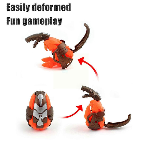 6 stk/sett Dinosaur Robot Transformering For Barn Deformasjon Dinosaur Egg Automatisk Transformasjon Vridning Gutter Utdanningsmessig
