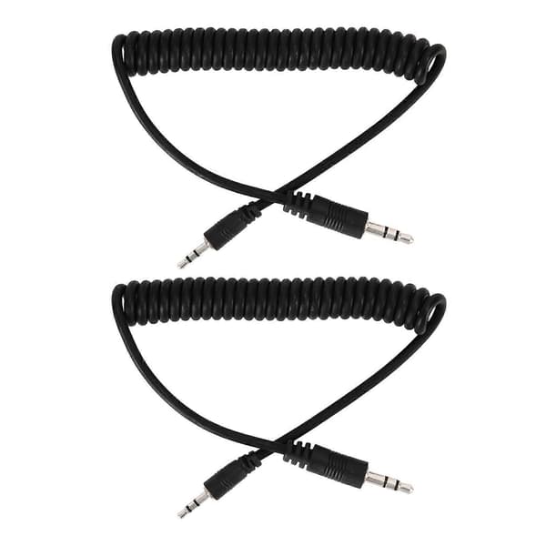 2 stk. 3,5 mm til hann Flash C1 synkroniseringskabel 3,5 mm C1 Flash Trigger spiralkabel for EOS 70D kamera