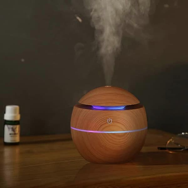 Ultraljuds Aroma Diffuser med Färgglad LED-belysning, Luftfuktare, Sovrum, Eterisk Oljediffuser