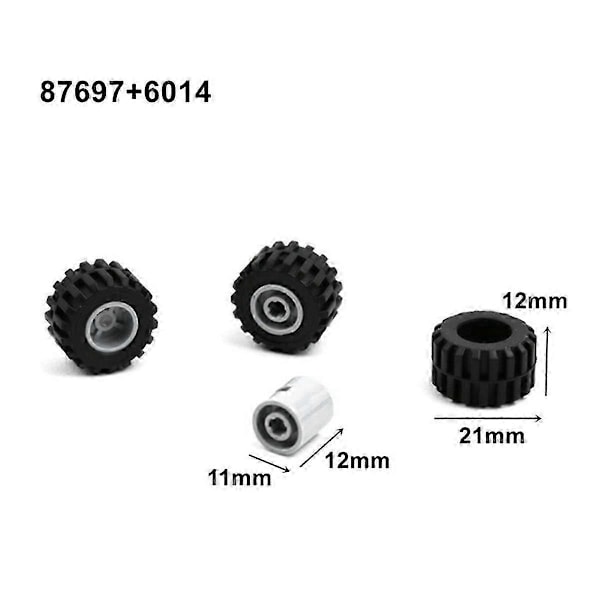 48 st Mini Hjulaxlar Paket Block Biltillbehör Däcknav Klassiska Byggklossar Barn DIY Leksaker Klossar för Barn