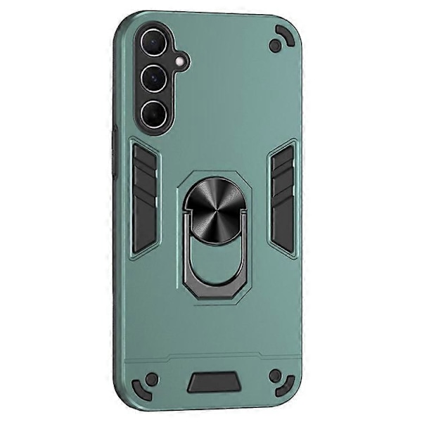 Kompatibelt Skal för Samsung Galaxy A56 5G PC+TPU Fallskydd Mobilskal med Ringstativ Green
