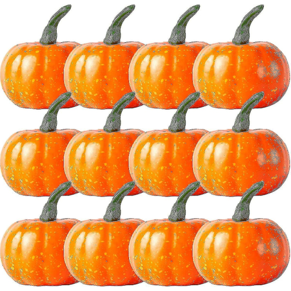 12 kpl väärennettyjä kurpitsa Halloween-koristeita 6 cm vaahtomuovi minikeinotekoinen Halloween-koriste kodin sisustus