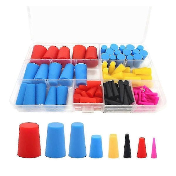 120 st Silikon Gummi Koniska Pluggar, Högtemperaturbeständigt Silikongummi 8 Storlekar Från 1/16 till 5/8I