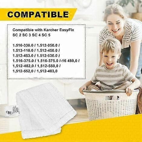 5 stk. mikrofiberklude til SC5 SC3, udskiftningsklude til Kärcher damprenser SC-serien EASY FIX
