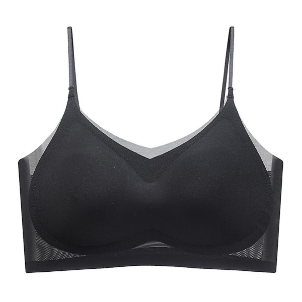 Dam Comfy Ultra Thin Ice Silk Comfort Andningsbar BH Lifting BH Plus Size Black XL