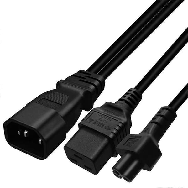 3-benet stik IEC320-C14 til IEC320-C19+C5 konverter adapter strømkabel
