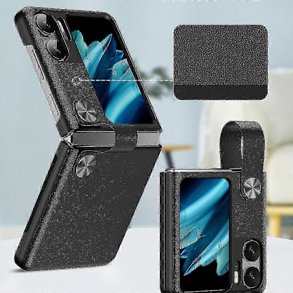 PU-läderfodral kompatibelt med Find N2 Flip 5G Smartphone