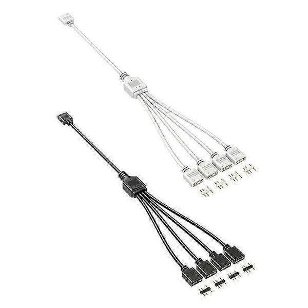 5V 3-Pin Förlängningskabel för Dator Moderkort 1 Punkt 2 Hub Kabelanslutning Förlängning ARGB Splitter,