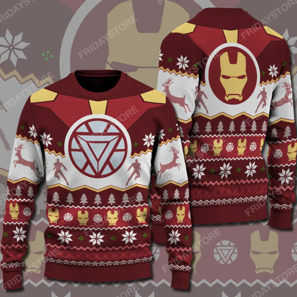 Merry Christmas Ugly Sweatshirt Iron Man Sweater 3D Print Mönster Kläder Topp 2024 Ny Casual Höst Vinter Män Dam Pullover style 4 XL