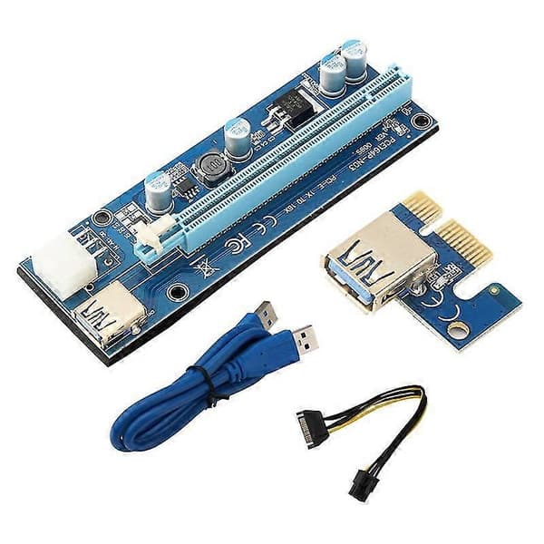 Ver009s förlängningskabel Pci-e Riser-kort 1x 16x Riser-adapter Usb Sata 6pin