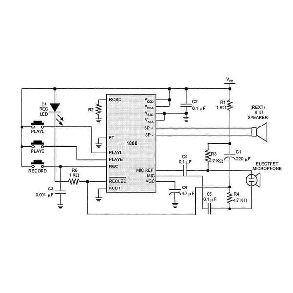 DIY Elektronisk Sæt Stemmeoptagelse IC Modul Mini Digital Chip Optager Musik Ca