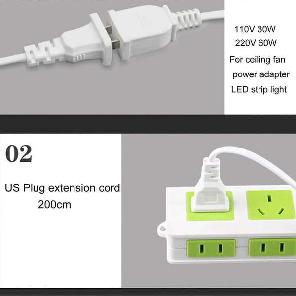 110V 220V 50Hz tidsafbryderkabel til loftventilator LED-lys strømadapter