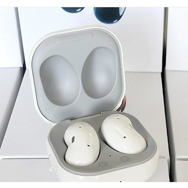 Mustat/valkoiset langattomat kuulokkeet Bluetooth In-ear True Cordless Handsfree-puhelumikrofonilla, 4 pitkää soittoaikaa; Sisältää kompaktin case White