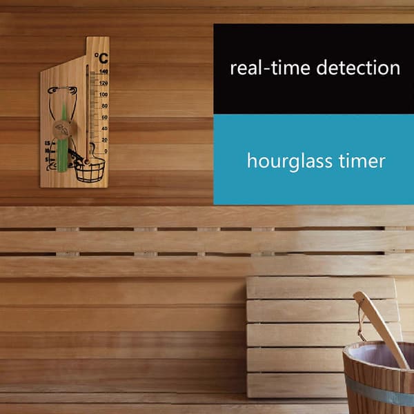 2 i 1 Sauna Termometer Sandtimer Timeglas Træ Termometer Temp Måler