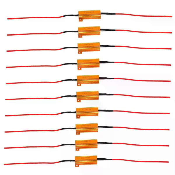 10 stk. 50W 6 Ohm LED Lampe Dekoder Bremselys Feilfjerner Resistor Dekoder Drivverk Skiftere Biltilbehør