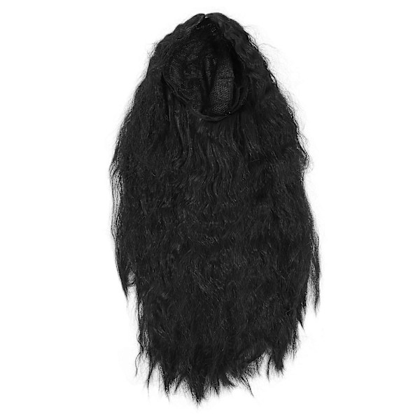 Lång Lockig Vågig Svart Peruk för Kvinnor, Glueless, Justerbar Passform, Syntetisk Lös Djup Våg Peruk för Jul Cosplay Fest