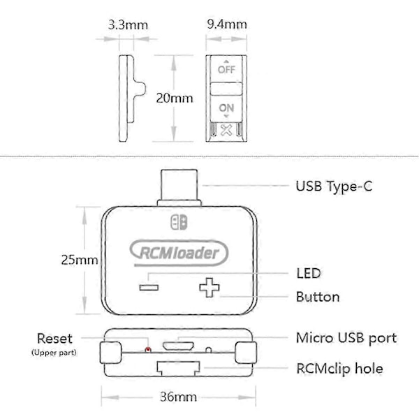 V5 RCM Loader Auto Clip Jig Verktøy for Switch NS Konsoll med USB Kabel Innebygd Program