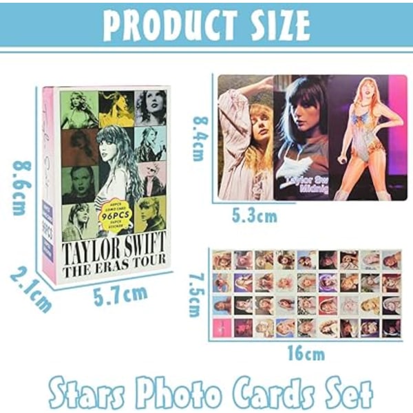 Taylor Swift Albumkort 96 Taylor Fotokort Sångare TS-kort Sångare Fotokort Stjärna Födelsedagspresent Fläkthälsningskort med vykortslåda style 1