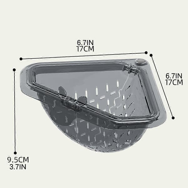 Triangulär avrinningskorg för diskho - Magnetisk hörnsil med enkel installation | Effektiv dräneringslösning Gray
