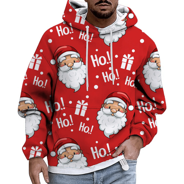 Miesten jouluiset 3D-hupparit print piparkakut casual Harajuku-topit syksyn talven ylisuuret luksusvaatteet style 14 2XL