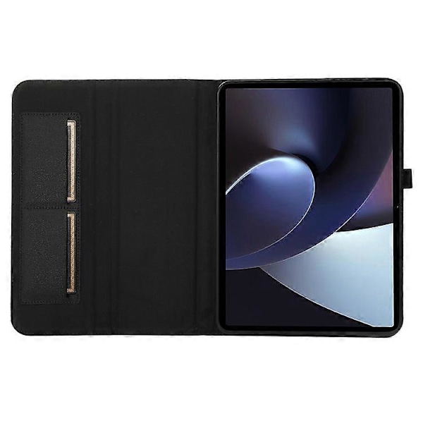 Yhteensopiva Oppo Pad Neo -tabletin kangaskuvioinen nahkakotelo, jossa on jalusta ja korttipidike Grey