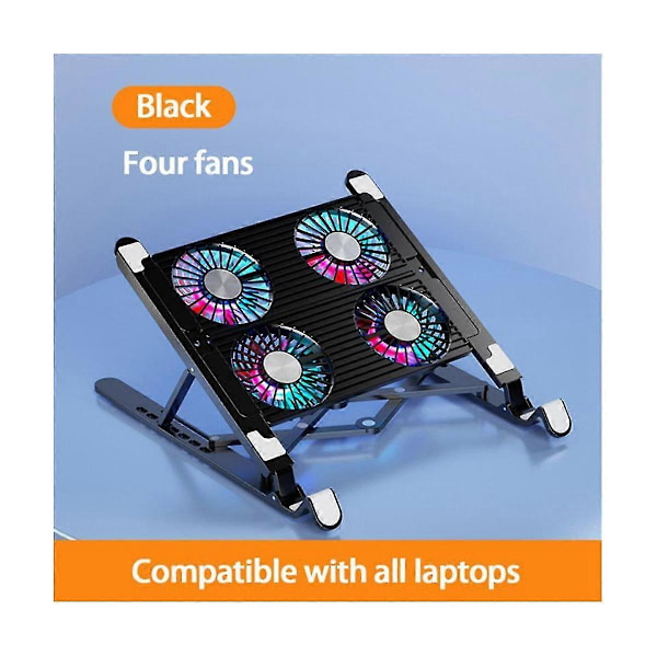 Laptopkylare Ställ Hopfällbar Laptop Kylplatta Med 4 Rgb Tysta Fläktar För Laptop Kylare Notebook Tillbehör Y