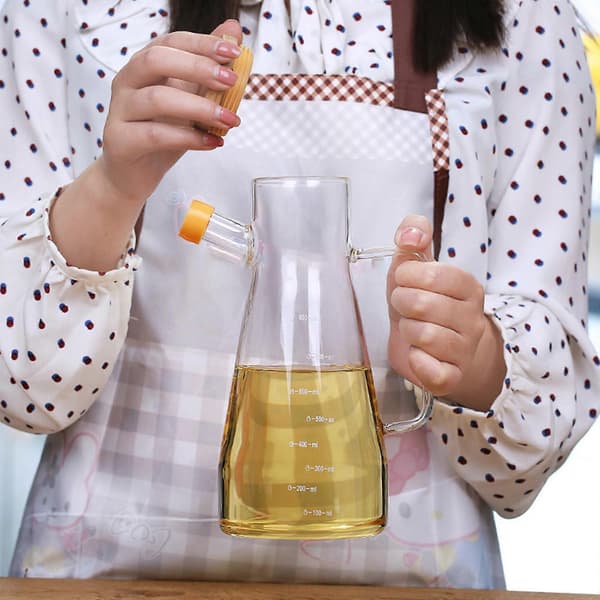 Transparent oliedispenserflaske olivenoliedispenserflaske lækagesikkert glas