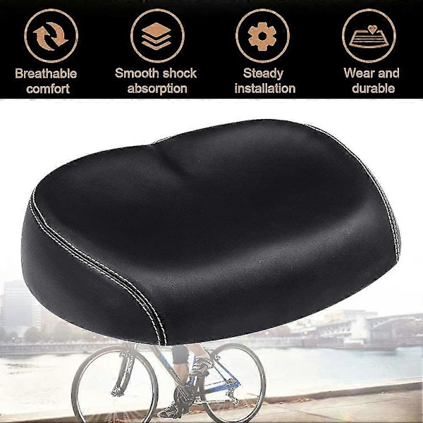 Sadell uden næse med komfortabelt bredt design og memory foam-polstring til de fleste cykler