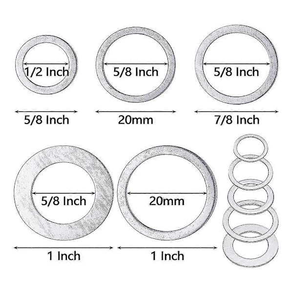 20 stk Sagbladhylser Sett Sagblad Adapterring Sagblad, for Sagblad, Blad Innvendig Hull Konvertering