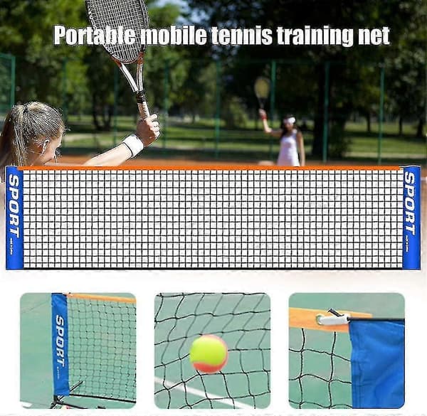 Bærbart foldbart tennisnet til børn og voksne, kort tennisnet (størrelse: 5,1 meter)