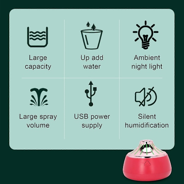 200ml Luftfukter USB Lading Aromaterapi Diffuser Skrivebordslampe Mini Tåkemaskin (Rød Rose Gull)