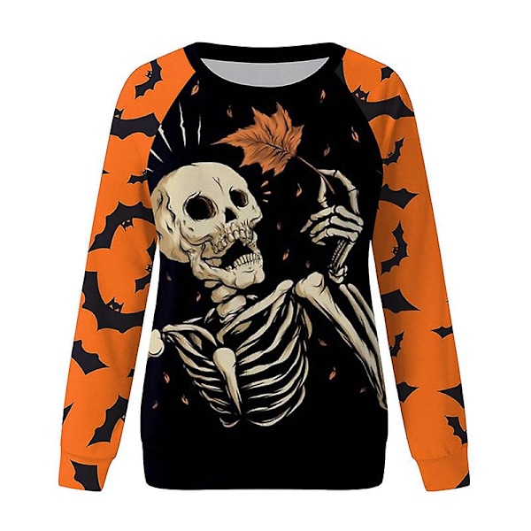 Halloween Puserot Naisten Syksy Kurpitsa Pitkähihaiset Paidat Pusero Pumpkin Graafinen printed Crewneck Pusero style 1 2XL